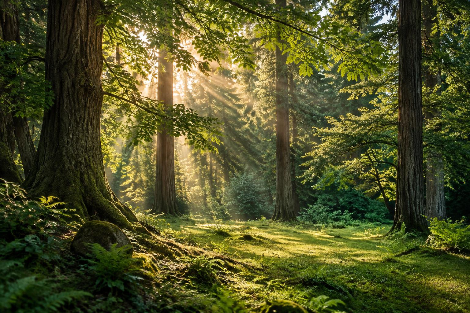Symbolic artwork: Sunlight in a quiet landscape evokes hope and reverence. It is a symbolic response to the passages, not their literal location.